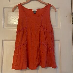 Old Navy Large Coral Sleeveless Tank Top Basic Knit Casual